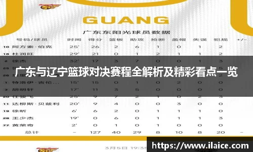 广东与辽宁篮球对决赛程全解析及精彩看点一览